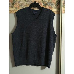 Club Room Charter Club Blue Large Lambs Wool Grandpacore Casual Occasion Vest